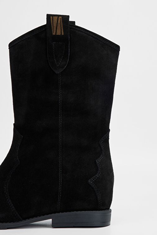 Valmenti Draco Kadın Siyah Süet Hakiki Deri Casual Bot - Görsel 5