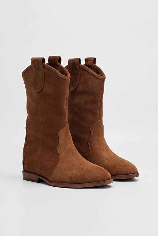 Valmenti Draco Kadın Taba Süet Hakiki Deri Casual Bot - Görsel 3