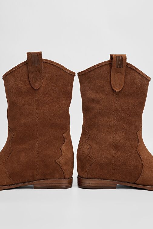 Valmenti Draco Kadın Taba Süet Hakiki Deri Casual Bot - Görsel 4