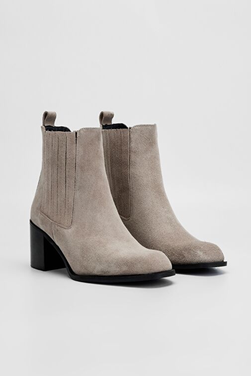 Valmenti Kadın Sampanya süet Hakiki Deri Casual Bot - Görsel 3