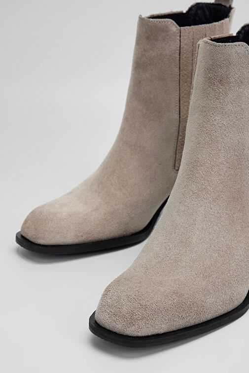 Valmenti Kadın Sampanya süet Hakiki Deri Casual Bot - Görsel 4