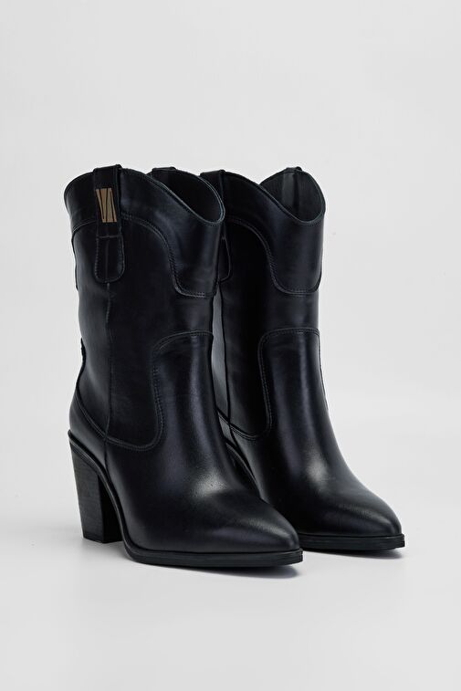 Valmenti Avıor Kadın Siyah Hakiki Deri Casual Bot - Görsel 3