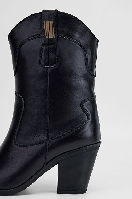 Valmenti Avıor Kadın Siyah Hakiki Deri Casual Bot - Görsel 4