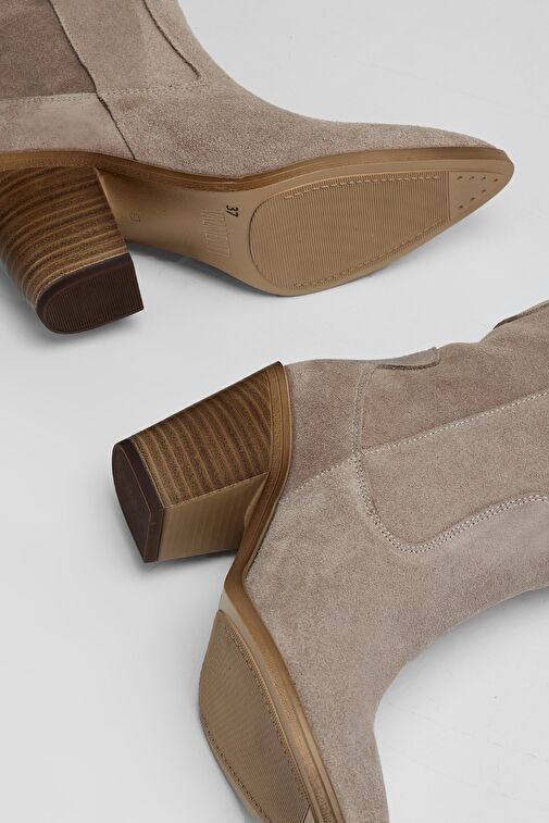 Valmenti Avıor Kadın Sampanya süet Hakiki Deri Casual Bot - Görsel 7