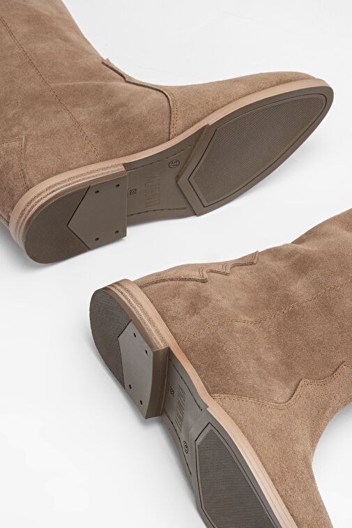 Valmenti Kadın Tütün Süet Hakiki Deri Çizme - Görsel 6