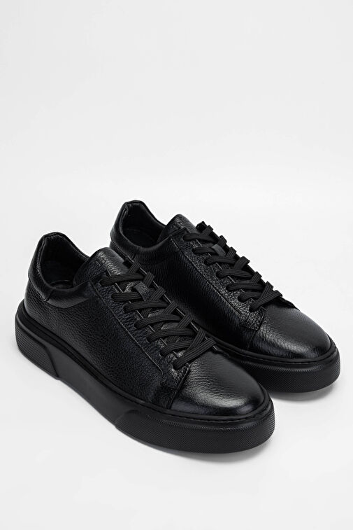 Tamer Tanca Erkek Hakiki Deri Siyah Taban Sneakers & Spor Ayakkabı - Görsel 4