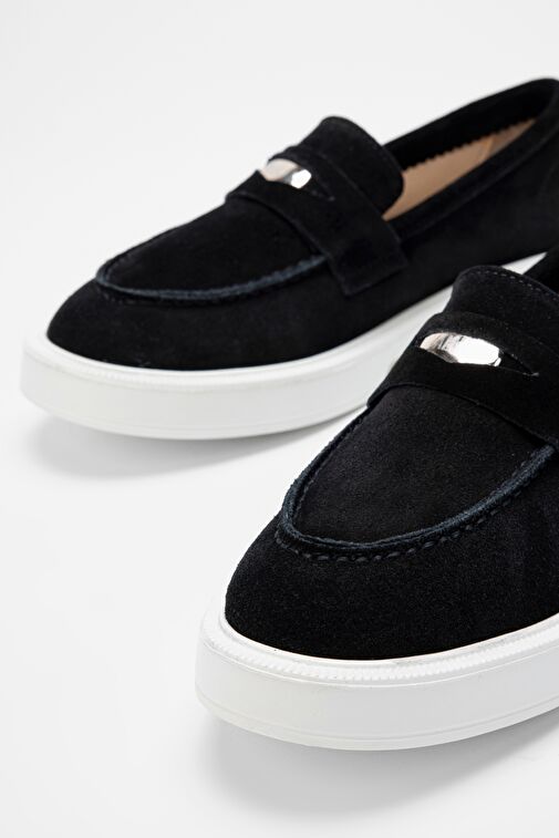 Valmenti Siyah Kadın Süet Loafer 902 5054 BN AYK SK23/24 - Görsel 4