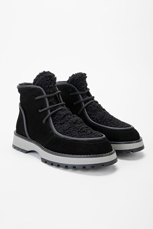 Valmenti Kadın Siyah Süet Hakiki Deri Casual Bot - Görsel 3