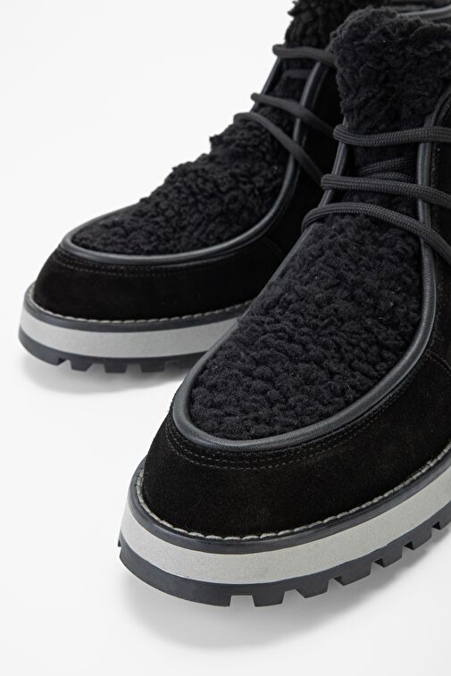 Valmenti Kadın Siyah Süet Hakiki Deri Casual Bot - Görsel 4