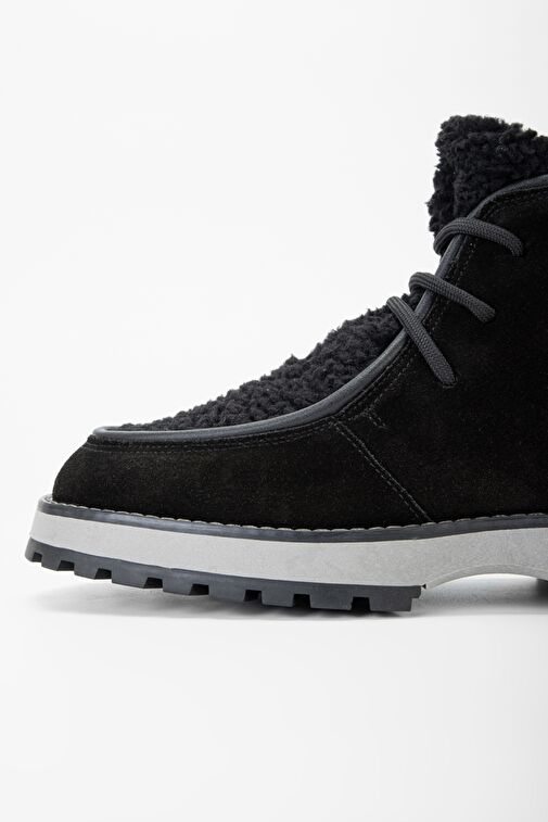 Valmenti Kadın Siyah Süet Hakiki Deri Casual Bot - Görsel 5