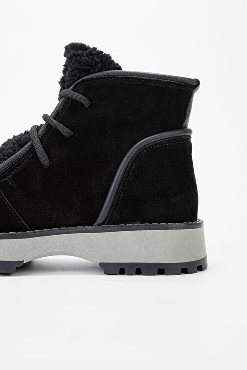 Valmenti Kadın Siyah Süet Hakiki Deri Casual Bot - Görsel 6