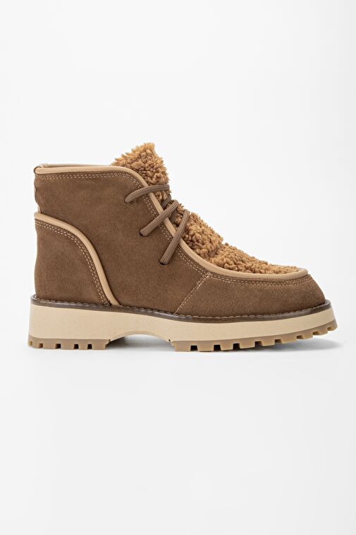 Valmenti Kadın Taba Süet Hakiki Deri Casual Bot - Görsel 2