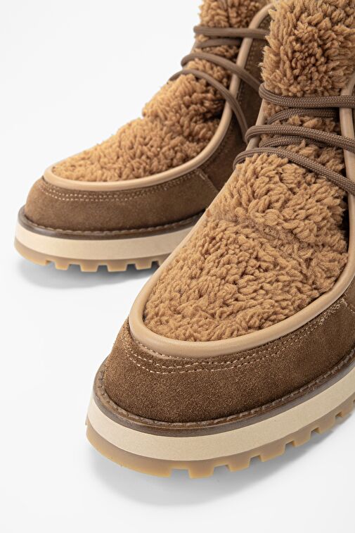 Valmenti Kadın Taba Süet Hakiki Deri Casual Bot - Görsel 4