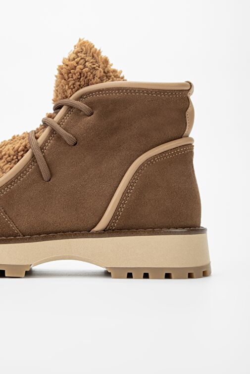 Valmenti Kadın Taba Süet Hakiki Deri Casual Bot - Görsel 6