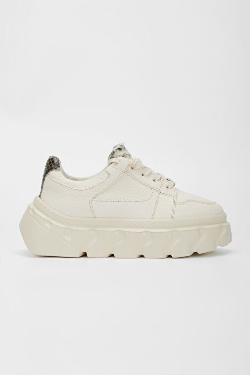 Valmenti Kadın Bej Floter Hakiki Deri Sneakers & Spor Ayakkabı - Görsel 2