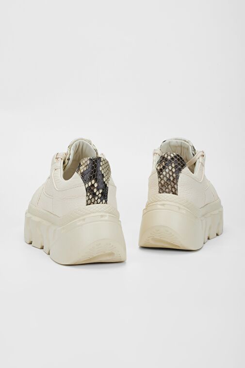 Valmenti Kadın Bej Floter Hakiki Deri Sneakers & Spor Ayakkabı - Görsel 5