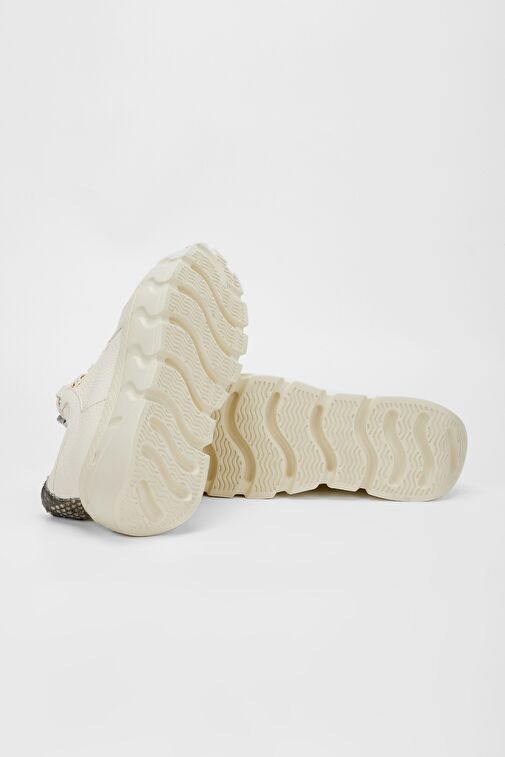 Valmenti Kadın Bej Floter Hakiki Deri Sneakers & Spor Ayakkabı - Görsel 6