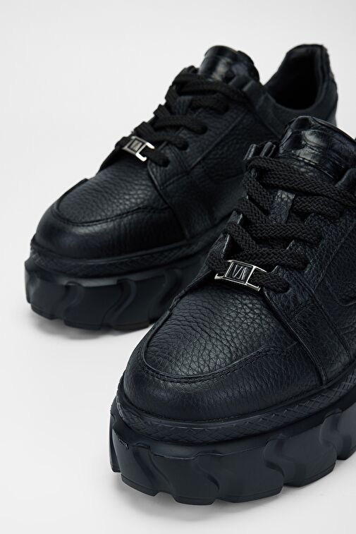Valmenti Siyah Kadın Deri Sneaker 1011 6186 BN AYK SK23/24 - Görsel 4