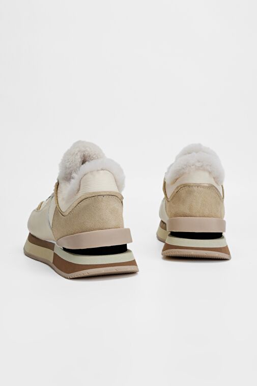 Valmenti Lina Kadın Bej Floter Hakiki Deri Sneakers & Spor Ayakkabı - Görsel 5