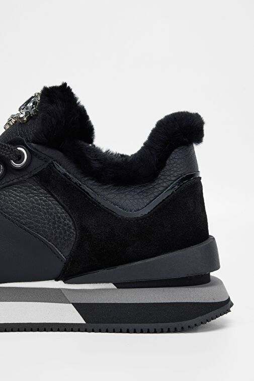 Valmenti Lina Kadın Siyah Floter Hakiki Deri Sneakers & Spor Ayakkabı - Görsel 6
