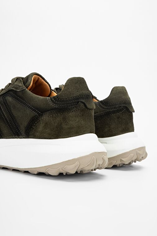 Valmenti Agatho Erkek Haki Süet Hakiki Deri Sneakers & Spor Ayakkabı - Görsel 5
