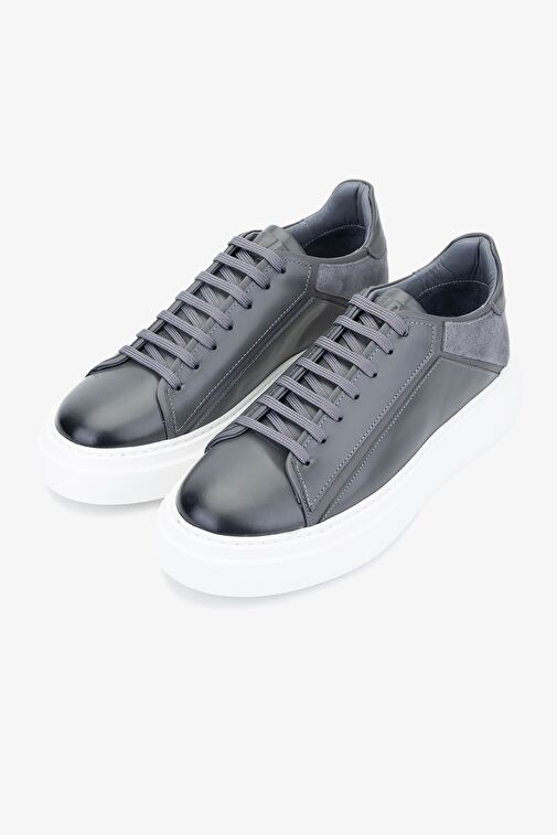 Valmenti Moreno Erkek Antrasit Hakiki Deri Sneakers & Spor Ayakkabı - Görsel 5