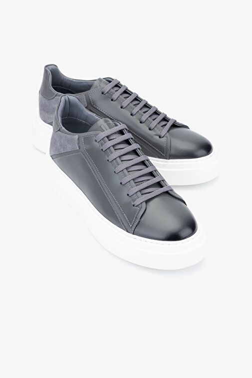 Valmenti Moreno Erkek Antrasit Hakiki Deri Sneakers & Spor Ayakkabı - Görsel 6