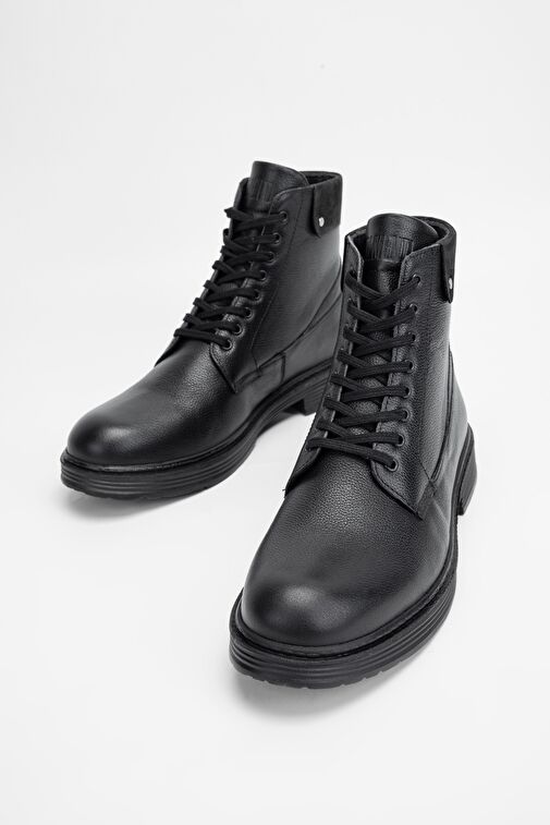 Valmenti Erkek Siyah Floter Hakiki Deri Casual Bot - Görsel 4