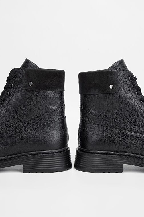 Valmenti Erkek Siyah Floter Hakiki Deri Casual Bot - Görsel 5