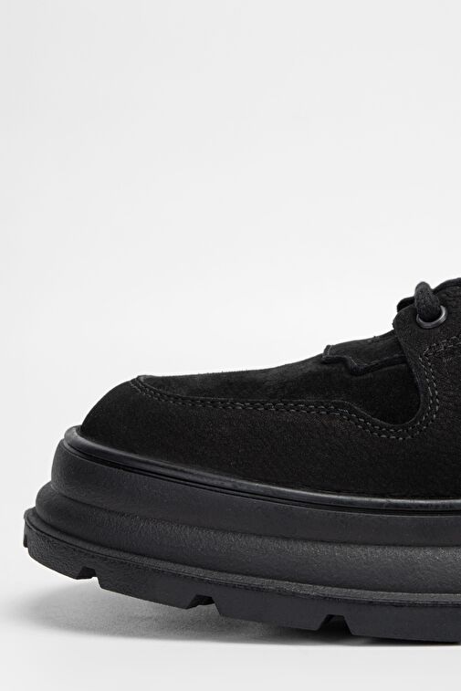 Valmenti Erkek Siyah Nubuk Hakiki Deri Casual Bot - Görsel 5