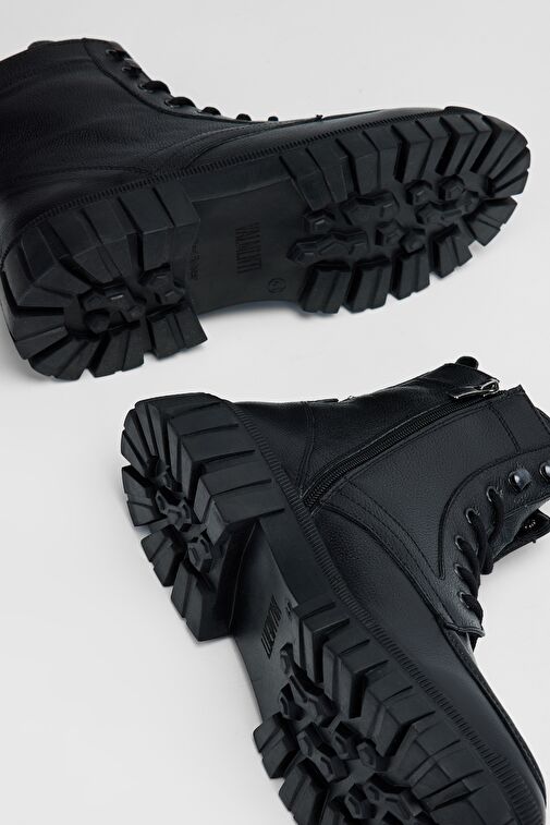 Valmenti Zenith Erkek Siyah Hakiki Deri Casual Bot - Görsel 6