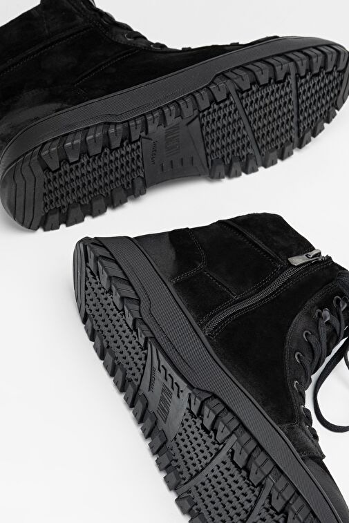 Valmenti Erkek Siyah grft Hakiki Deri Casual Bot - Görsel 8