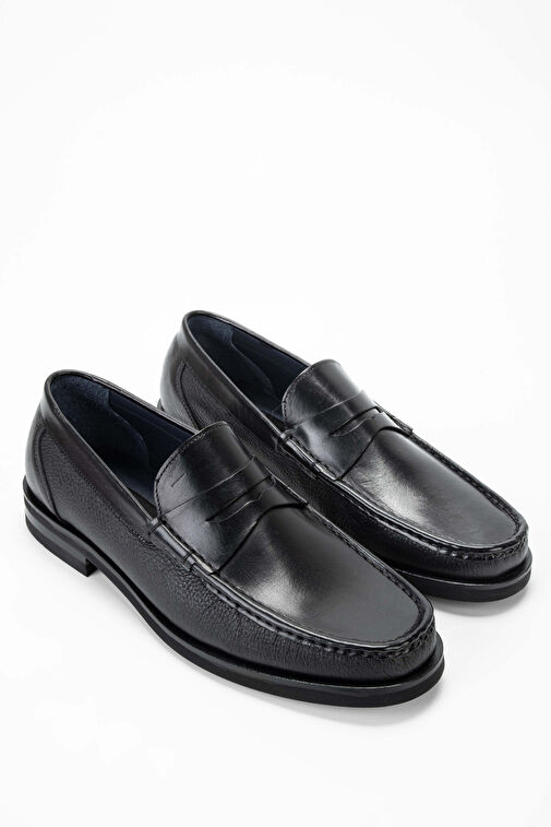 Tamer Tanca Erkek Hakiki Deri Siyah Loafer Ayakkabı - Görsel 2