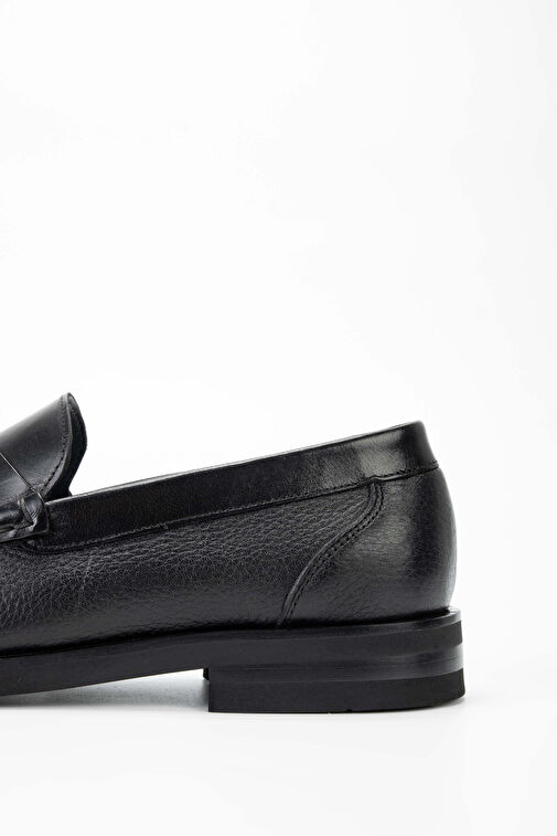 Tamer Tanca Erkek Hakiki Deri Siyah Loafer Ayakkabı - Görsel 4