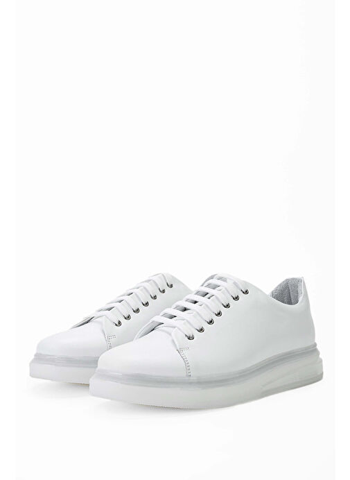 Tamer Tanca Erkek Hakiki Deri Beyaz Sneakers & Spor Ayakkabı - Görsel 6
