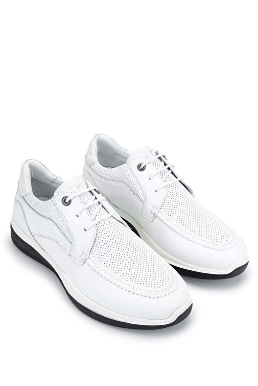 Tamer Tanca Erkek Hakiki Deri Beyaz Casual Ayakkabı - Görsel 3
