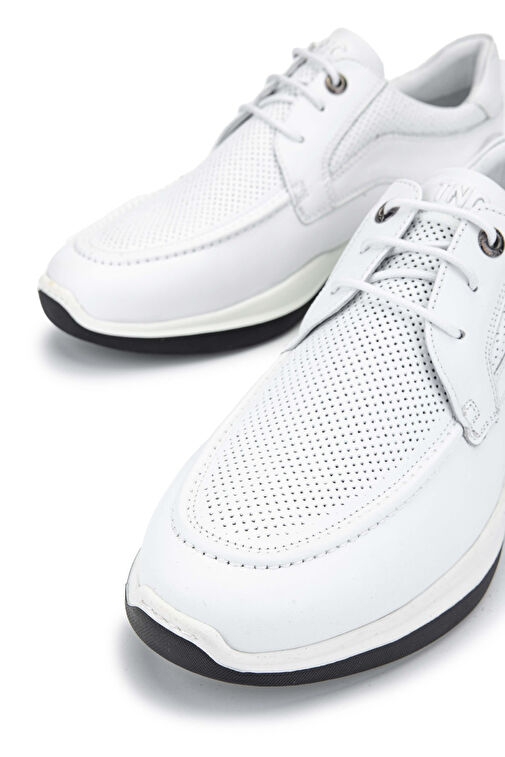 Tamer Tanca Erkek Hakiki Deri Beyaz Casual Ayakkabı - Görsel 5