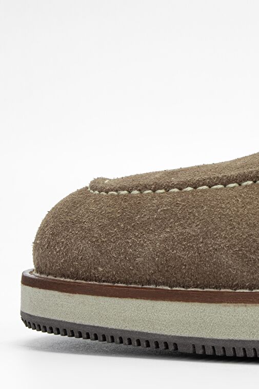 Valmenti Muradimo Erkek Bej Süet Hakiki Deri Loafer Ayakkabı - Görsel 5