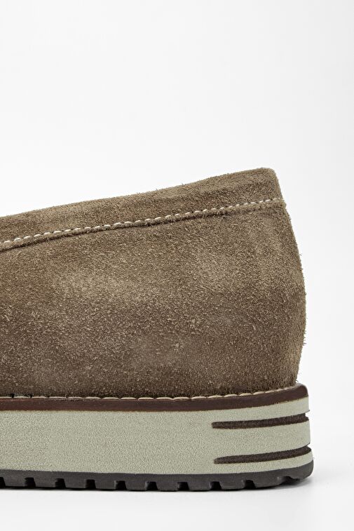 Valmenti Muradimo Erkek Bej Süet Hakiki Deri Loafer Ayakkabı - Görsel 6