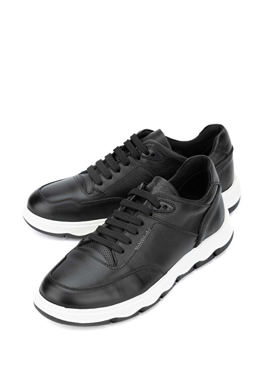 Tamer Tanca Erkek Hakiki Deri Siyah Deri Casual Ayakkabı - Görsel 5