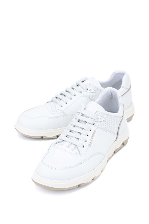 Tamer Tanca Erkek Hakiki Deri Beyaz Casual Ayakkabı - Görsel 5