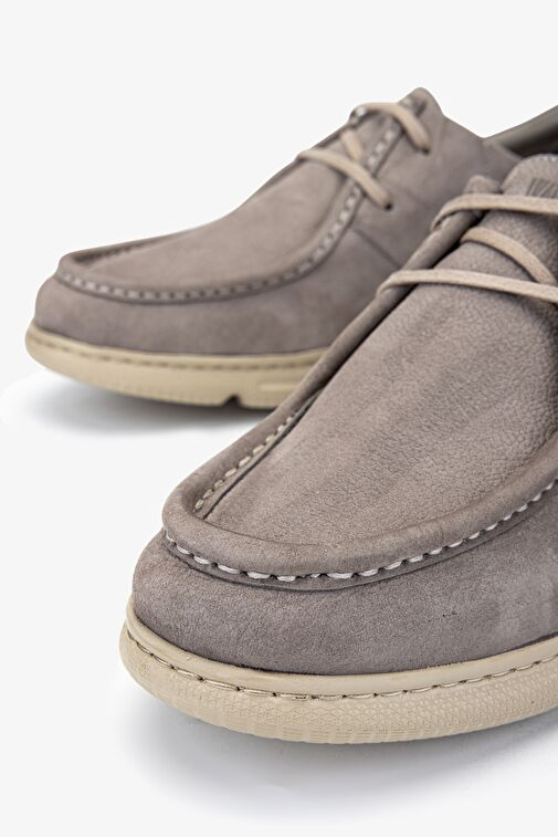 Valmenti Agatho Erkek Vizon Nubuk Hakiki Deri Casual Ayakkabı - Görsel 4