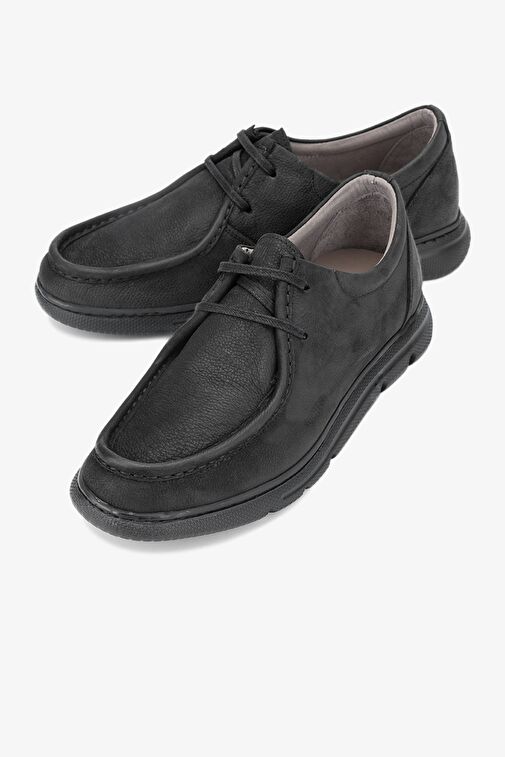 Valmenti Agatho Erkek Siyah Nubuk Hakiki Deri Casual Ayakkabı - Görsel 4