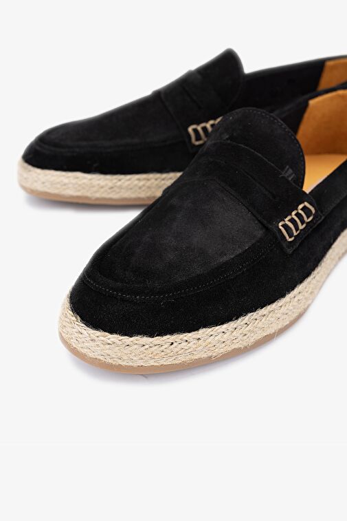 Valmenti Erkek Siyah Süet Hakiki Deri Loafer Ayakkabı - Görsel 3