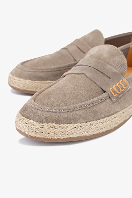 Valmenti Erkek Vizon Süet Hakiki Deri Loafer Ayakkabı - Görsel 3