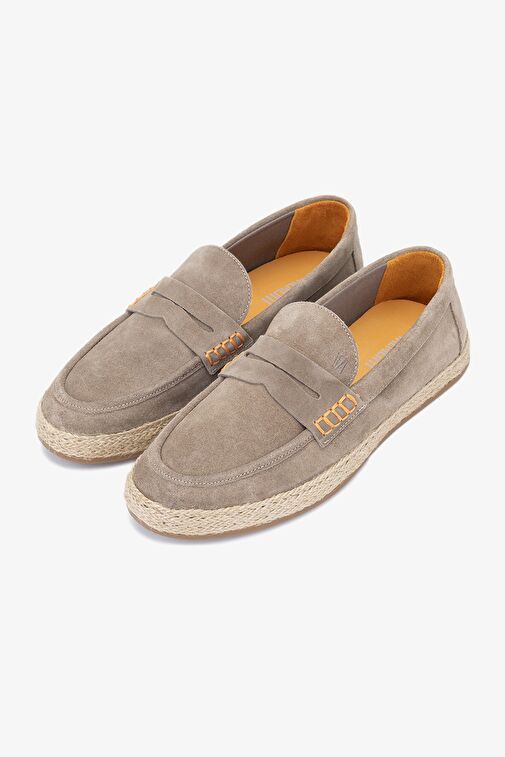 Valmenti Erkek Vizon Süet Hakiki Deri Loafer Ayakkabı - Görsel 5