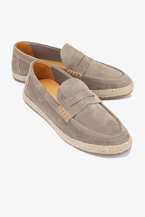 Valmenti Erkek Vizon Süet Hakiki Deri Loafer Ayakkabı - Görsel 6