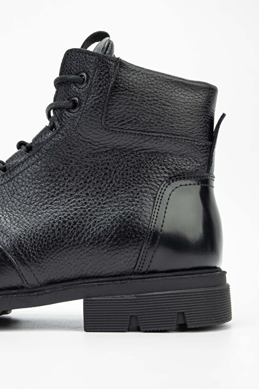 Tamer Tanca Erkek Hakiki Deri Siyah POSTAL Bot - Görsel 6