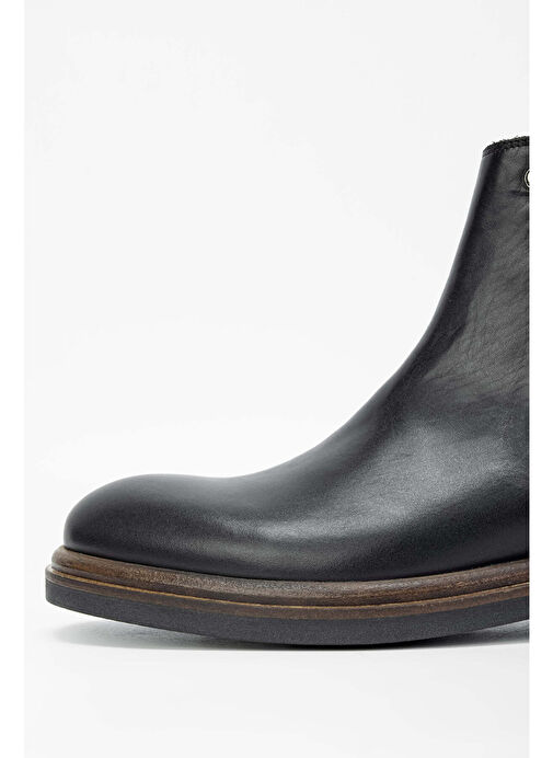 Tamer Tanca Erkek Hakiki Deri Siyah Casual Bot - Görsel 4