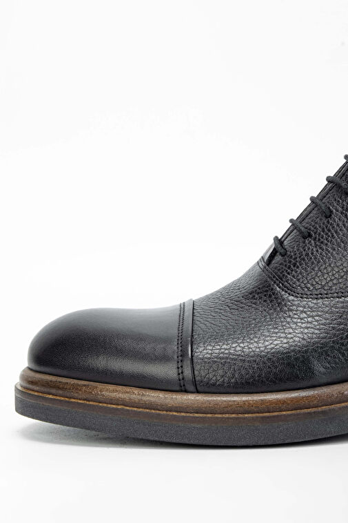 Tamer Tanca Erkek Hakiki Deri Siyah Casual Bot - Görsel 5